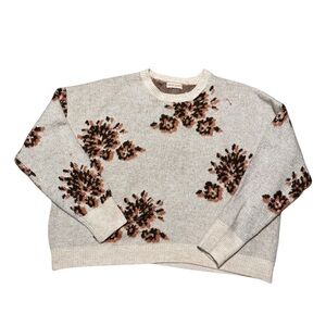 Floral Patterned Cream Sweater